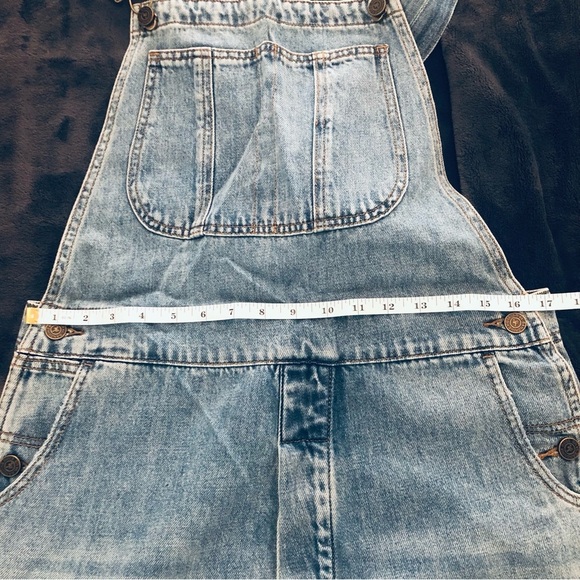 Sandrine Rose x Free People Distressed Denim Overalls Size Medium NWT - Picture 8 of 13